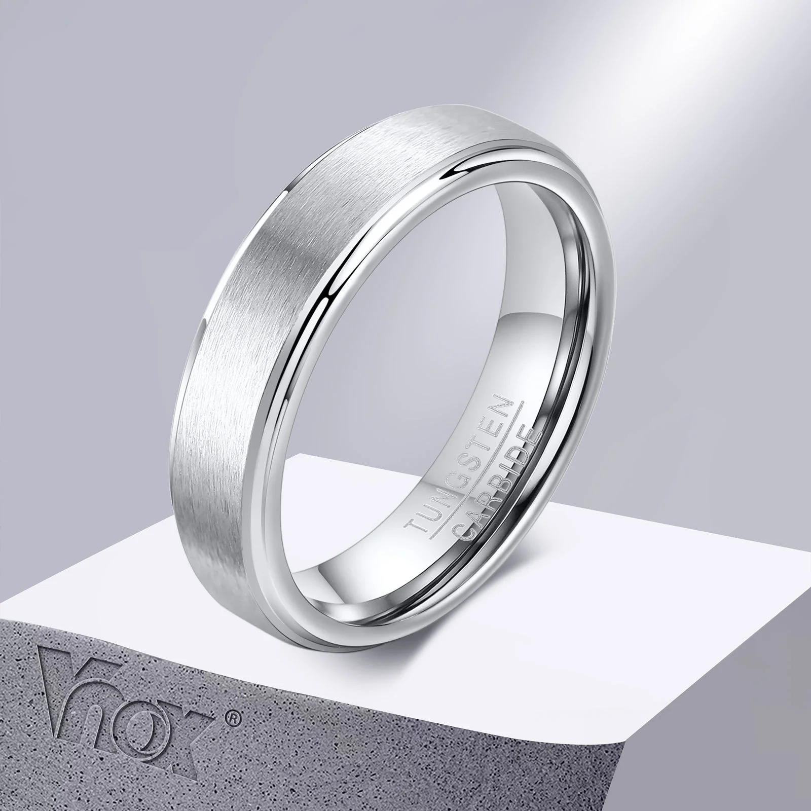 Базовое кольцо Vnox 5 мм для мужчин, вольфрамовое обручальное кольцо с защитой от царапин, простые классические украшения для жениха