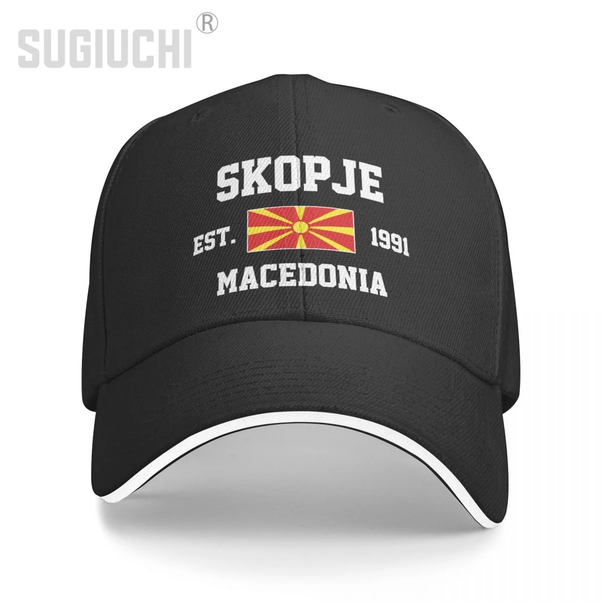 Бейсболка Северная Македония EST.1991 Столица Скопье Мужчины Женщины Унисекс Хип-хоп кепки для сэндвичей Snapback Шляпа для гольфа Рыбалка