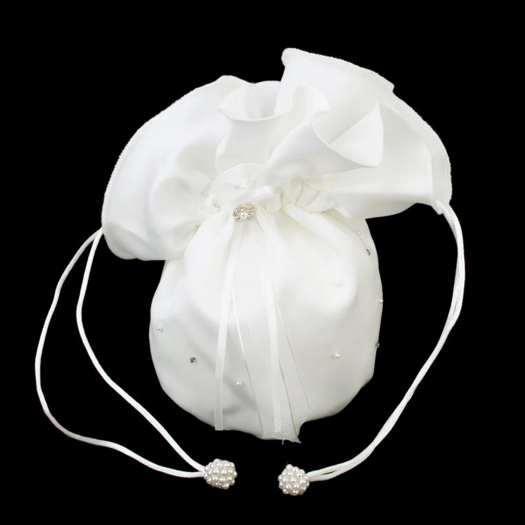 /Белая атласная сумка-тележка для невесты, сумочка для подружки невесты на свадьбе, сумочка для девочки с цветочным узором