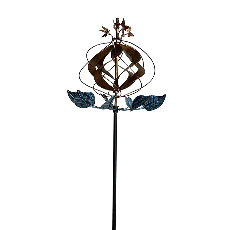 Большая бабочка Wind Spinner 3 D Наружное металлическое украшение двора Бронзовый Ветрозащитный садовый кол