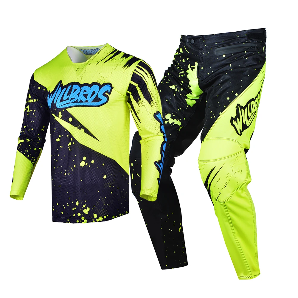 Брюки из джерси для гонок по бездорожью MX Sprint комбинированного флуоресцентного цвета, костюм для мотокросса, летние брюки для Эндуро