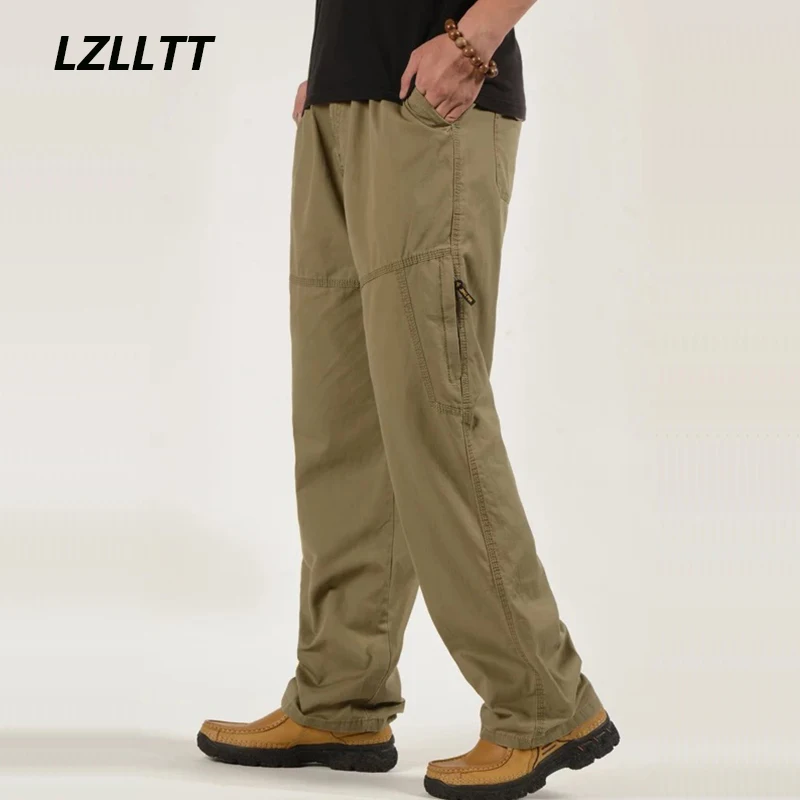 Весенне-осенние мужские брюки-карго, мужские повседневные брюки в стиле милитари, брюки, мужская верхняя одежда, брюки для бега трусцой большого размера, Брюки Мужские 6XL