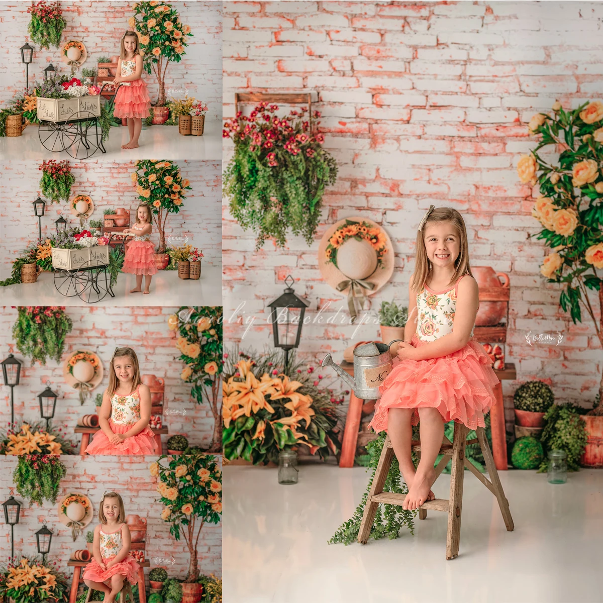 Весенние пасторальные цветочные фоны Реквизит для фотосъемки взрослых девушек Декор для детской фотосессии Окна Фон из цветов на стене