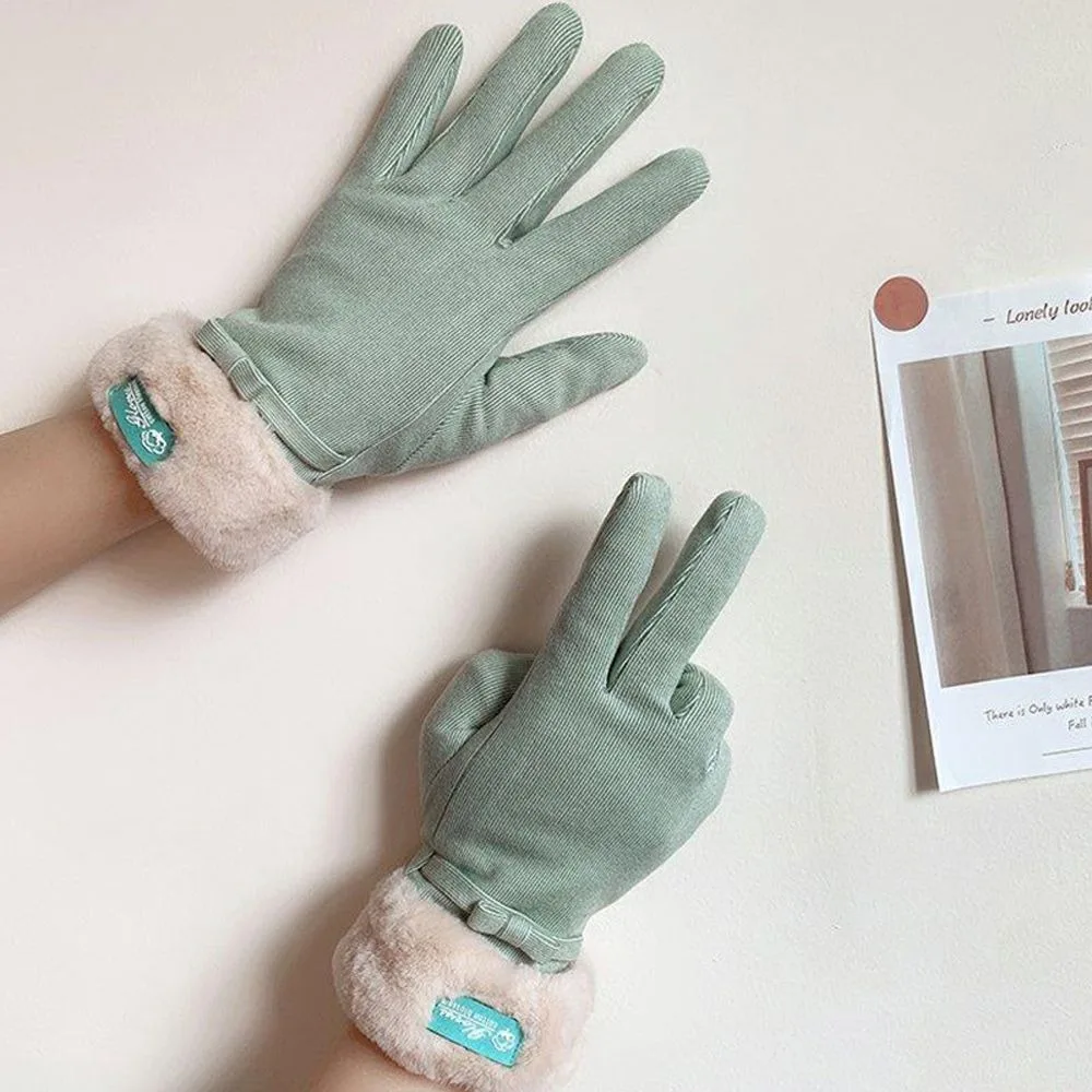 Ветрозащитные перчатки для рук с завязками; Сезон осень-зима; женские перчатки в корейском стиле; перчатки для вождения с сенсорным экраном; рукавицы для вождения