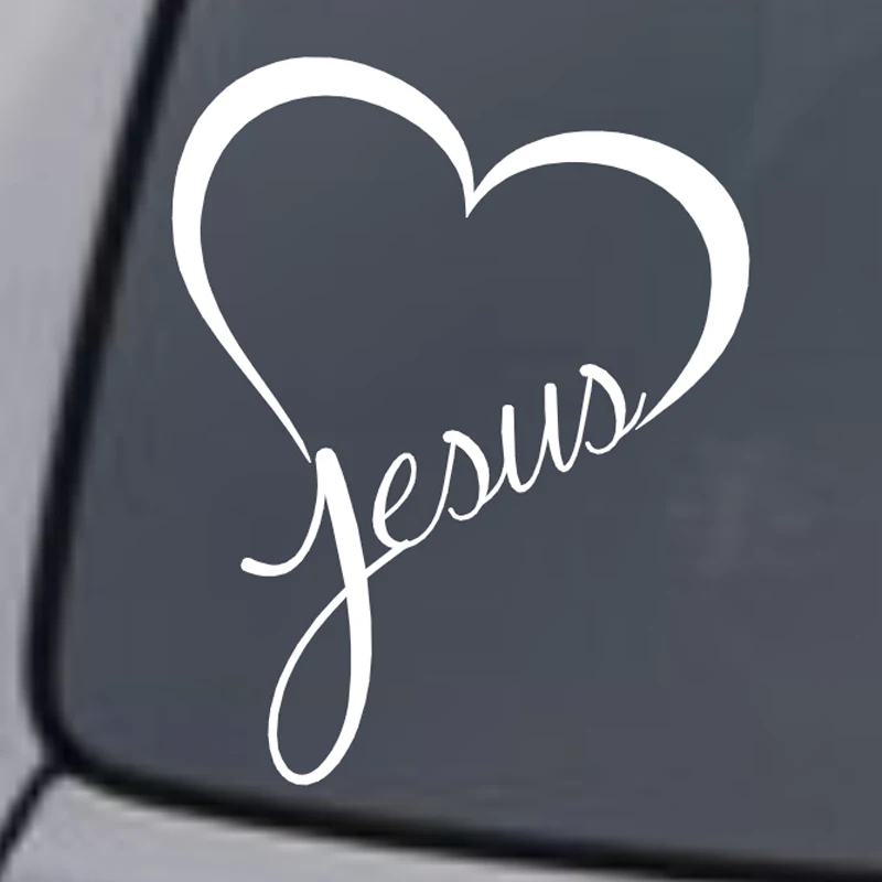 Виниловая наклейка с изображением сердца Иисуса, наклейка на окно автомобиля, бампер, Бог, любовь, Христос, Библия