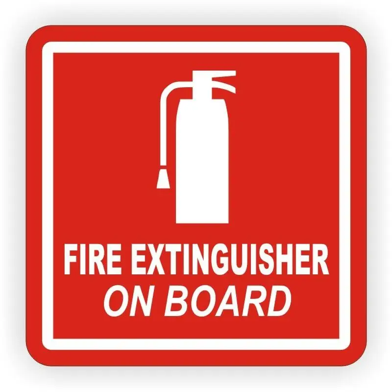 Виниловая наклейка с огнетушителем на борту / Складская наклейка / этикетка для пожаротушения внедорожников 4x4 на колесах