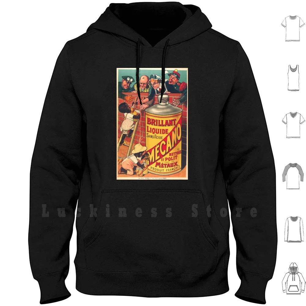 Винтажный плакат - Brilliant Liquide Mecano hoodies, рекламирующий ретро-туризм Tourist Travel Brilliant