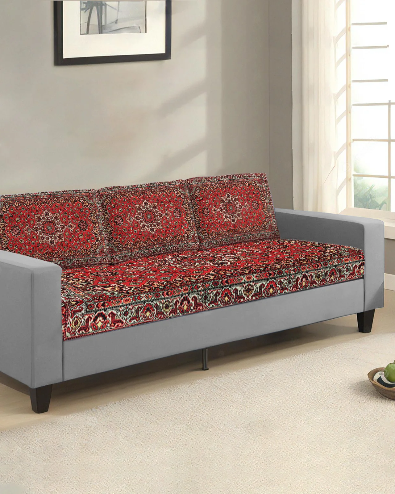 Винтажный цветочный чехол для сиденья дивана в индийской богемии для гостиной, эластичный чехол для диванной подушки, защита мебели для дома