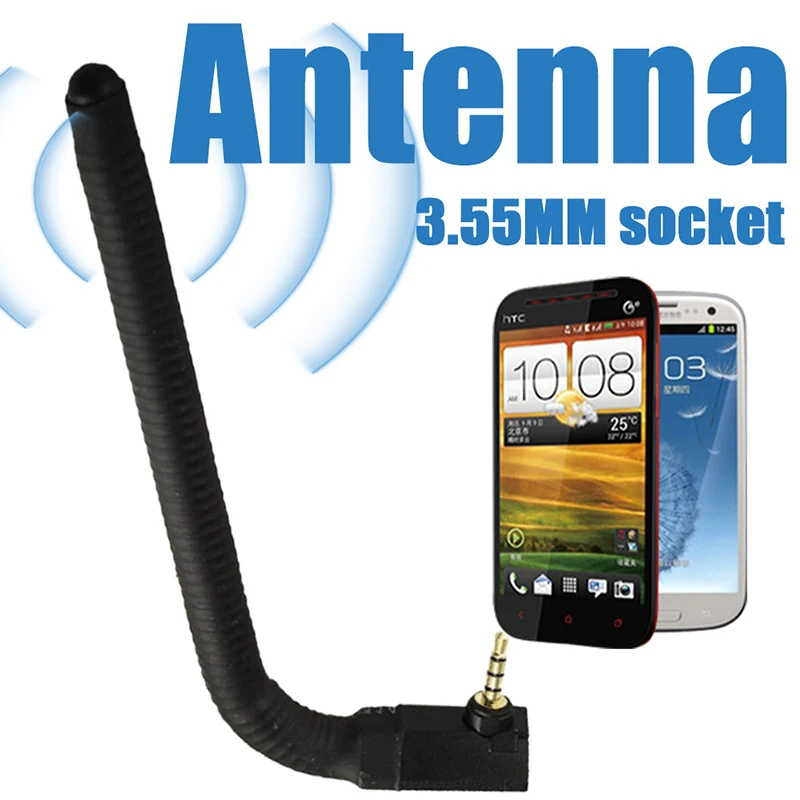 Внешняя антенна с усилением сигнала мобильного телефона 3,5 мм, беспроводная ТВ-приставка, порт для гарнитуры мобильного телефона, 6 ДБИ, черная внешняя антенна