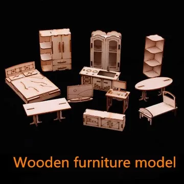 Внутренняя модель материал дерево мебель в китайском стиле Модель ручной работы 1:30 модель собранной корпусной мебели