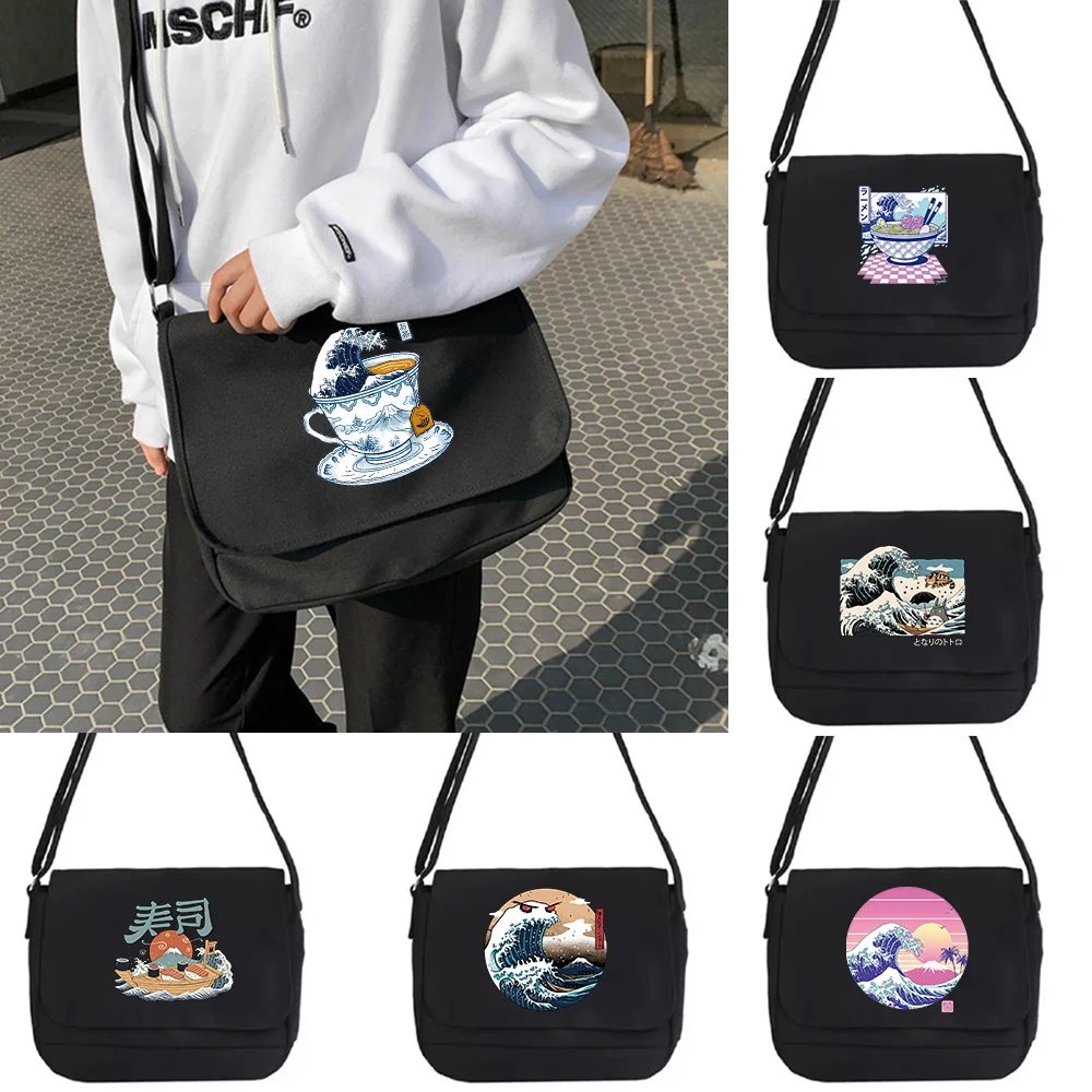 Водонепроницаемая сумка, холщовая сумка большой емкости, женская сумка-мессенджер, Корейская студенческая сумка в японском стиле харадзюку, Большая сумка на одно плечо, сумка-тоут