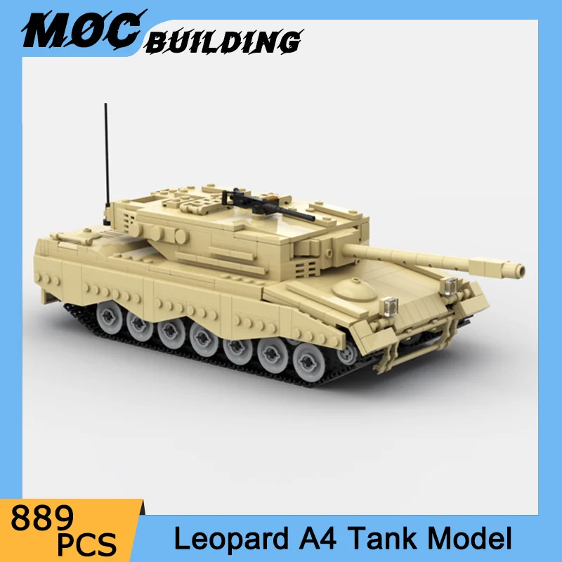 Военная серия MOC Строительные блоки Leopard 2A4 Основная модель боевого танка Армейская военная машина В сборе Кирпичи Игрушки для мальчиков Подарки на День рождения