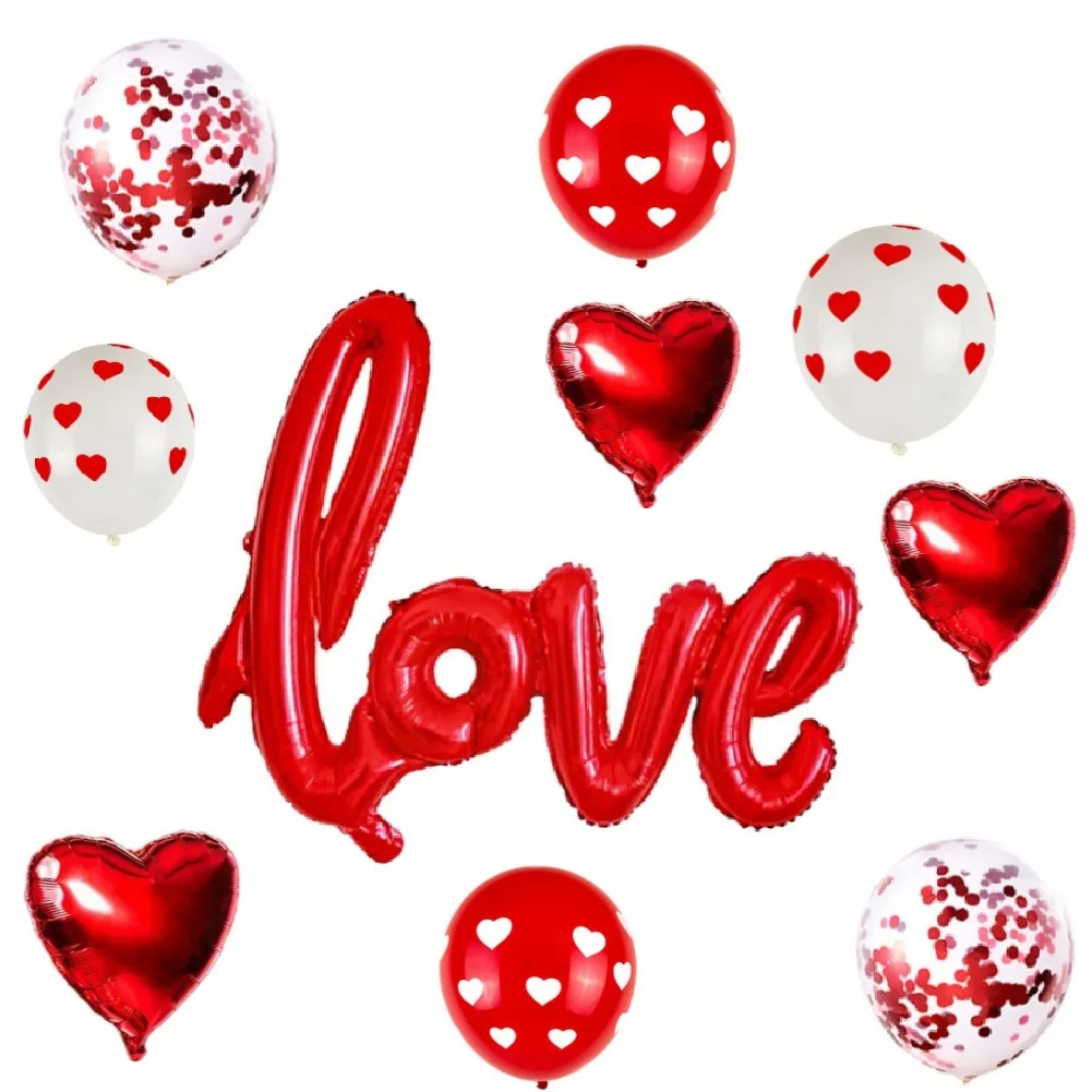Воздушные шары с любовным письмом на День Святого Валентина Романтические свадебные сердечки Воздушные шары из фольги с сердечками Украшения для вечеринки в честь Дня Святого Валентина