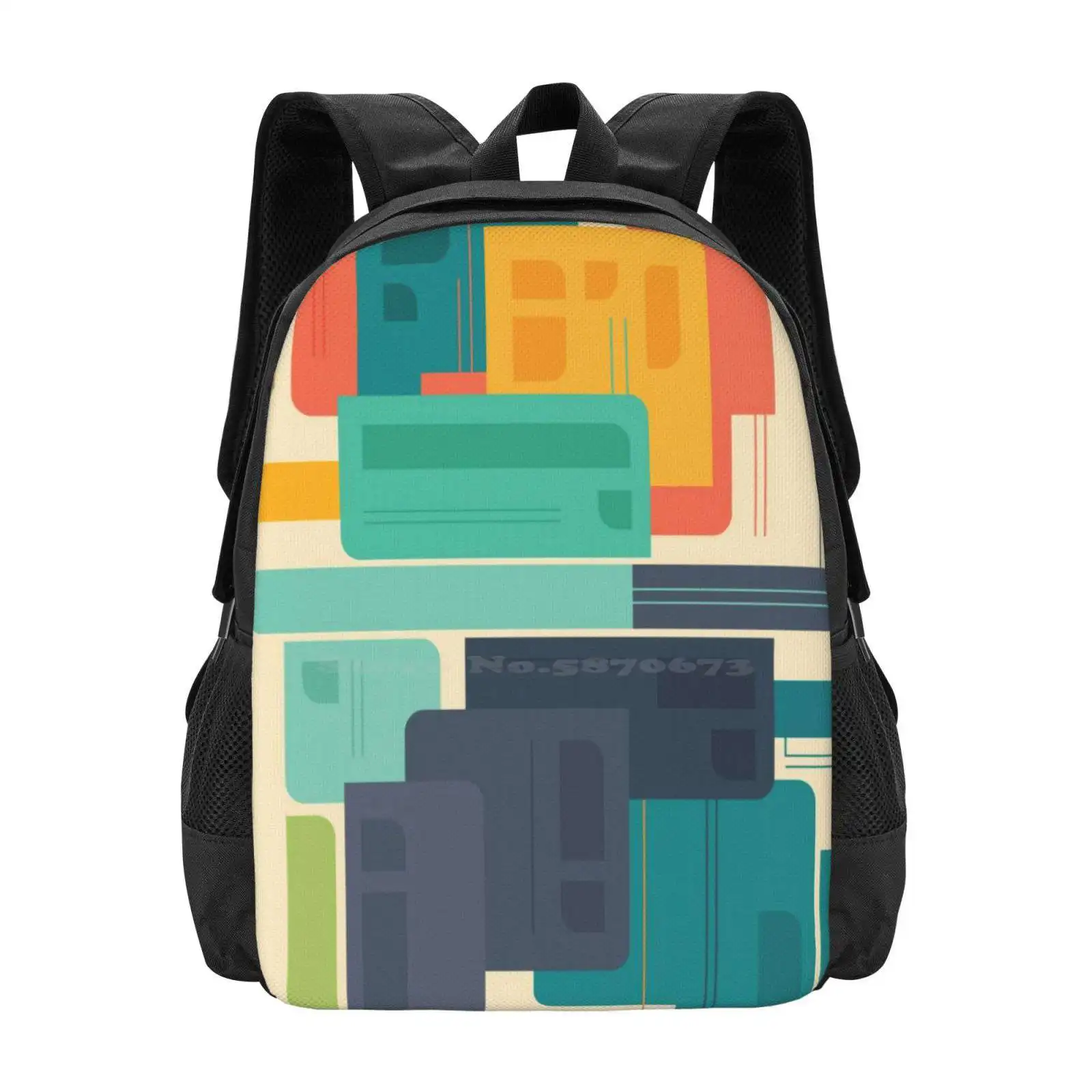 Встретимся на мосту, Школьные сумки, рюкзак для ноутбука, Векторный Абстрактный Яркий Красочный Яркий Геометрический