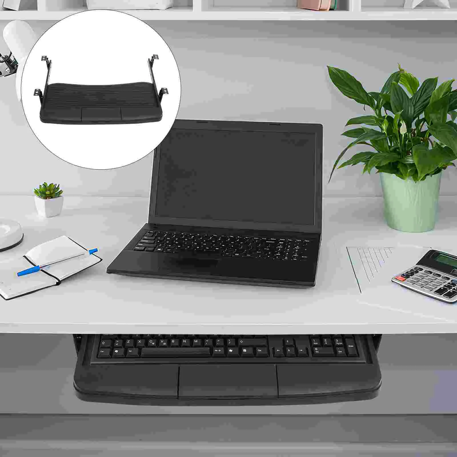 Выдвижная компьютерная клавиатура, Регулируемая подставка, платформа для офисной мыши, лоток, выдвижной ящик с ручкой, вращающееся положение