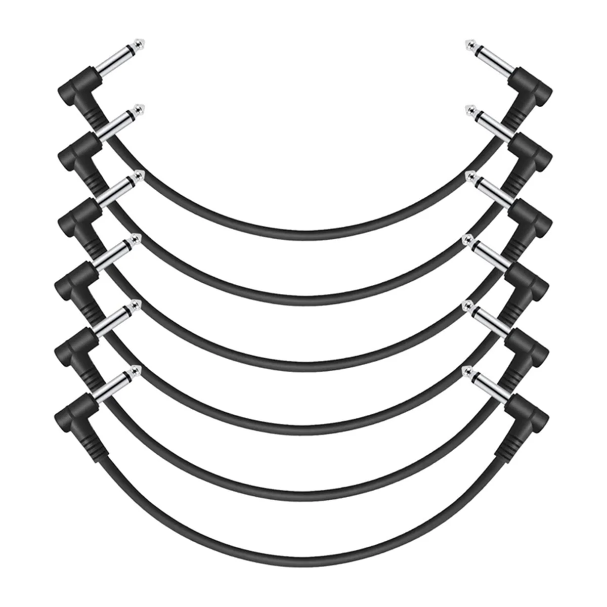 Гитарный соединительный кабель Кабели для педали гитарного эффекта, черный, 6 упаковок, 30 см