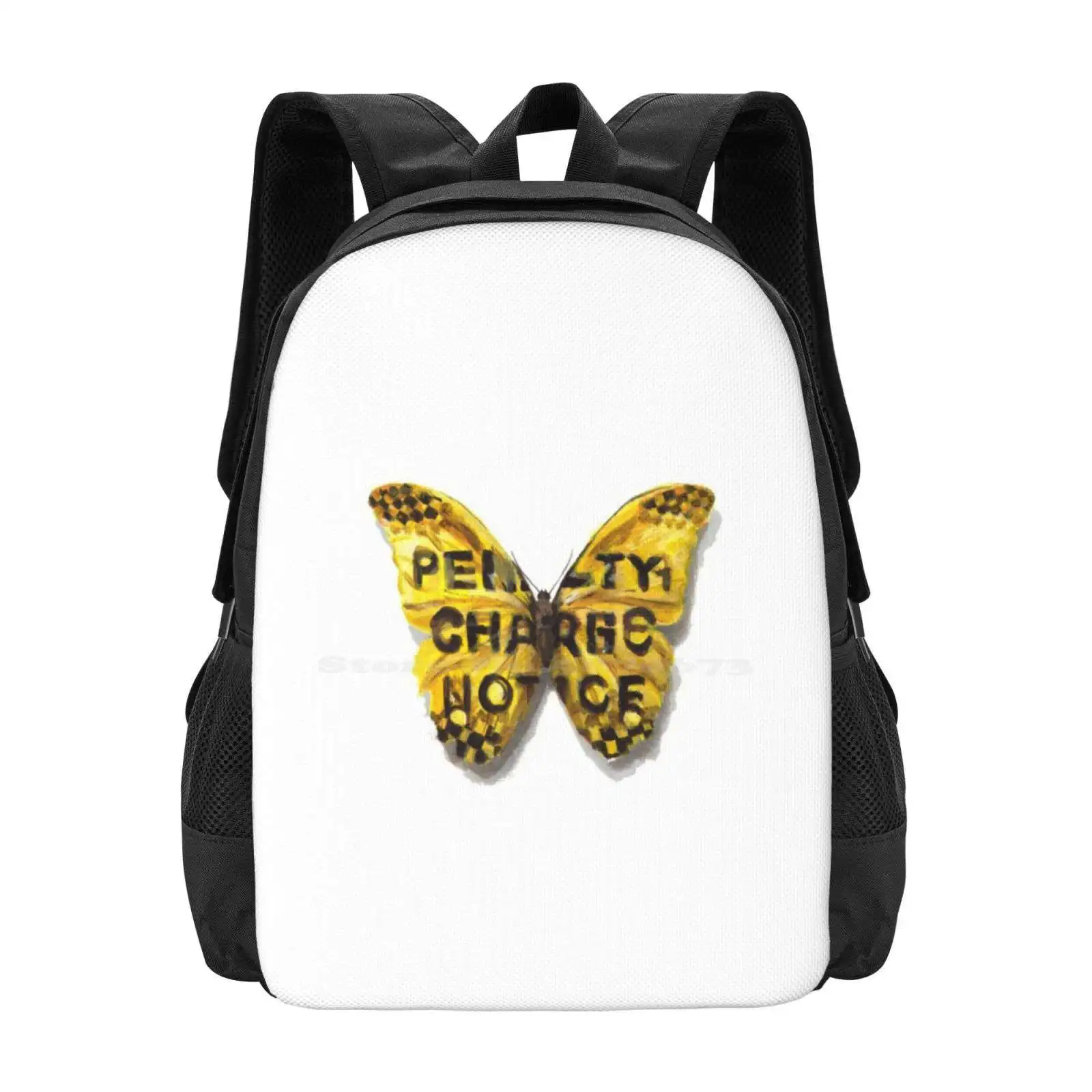 Городские джунгли: дизайнерская сумка с рисунком бабочки, Студенческий рюкзак, Штраф за парковку Butterlfy, Камуфляжная адаптация, Желтый Забавный