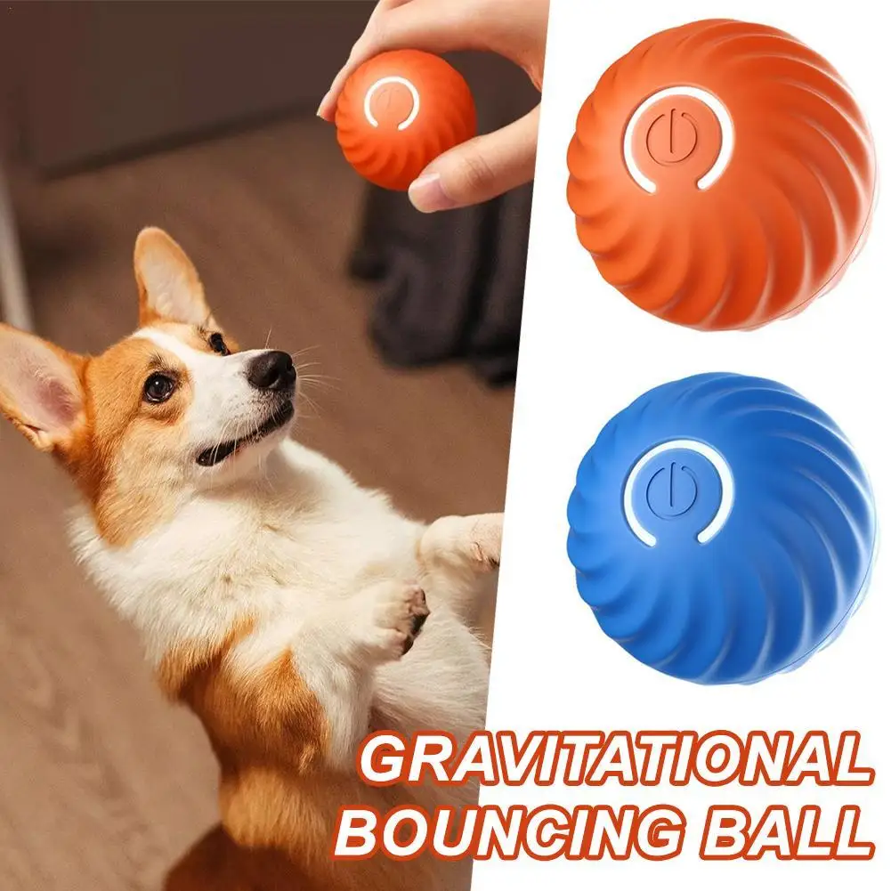 Гравитационный прыгающий мяч, умная игрушка для домашних животных, Автоматически перемещающийся светодиодный электрический прыгающий мяч для дрессировки собак и кошек