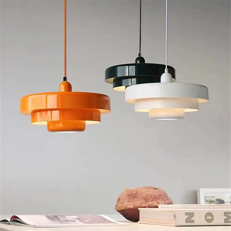 Датский подвесной светильник Nordic LED оранжевая лампа Macaron из алюминия с подсветкой Для ресторана, гостиных, кухонных светильников