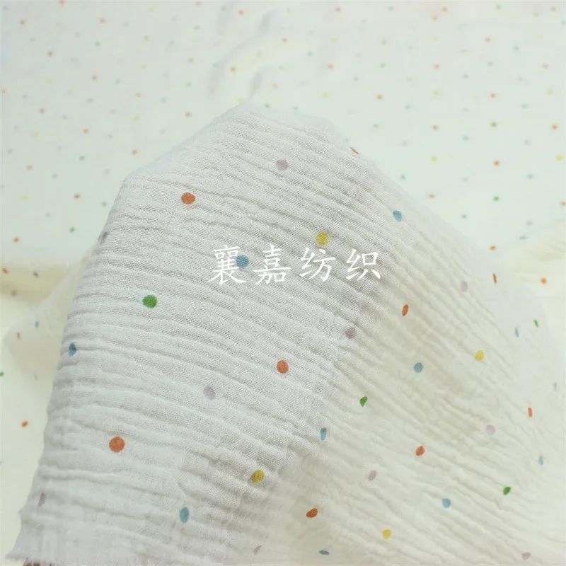 Двойной газовый креп размером 10X135 см, классическая ткань в горошек, Одежда для младенцев, Пижамы, Ткань для одеял