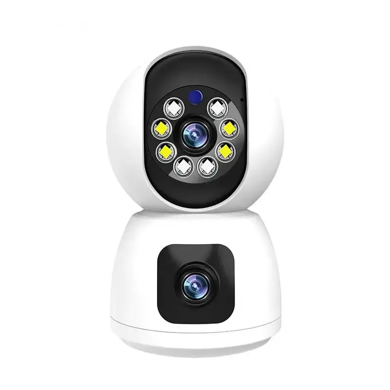 Двухобъективная IP-камера наблюдения, 2K Внутренняя Wifi-камера, Умные беспроводные радионяни, монитор для домашних животных, ночное видение, домашняя безопасность.