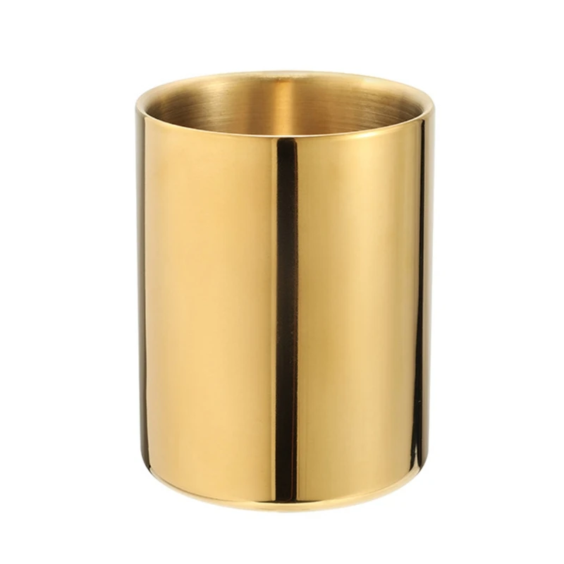 Держатель для ручек из нержавеющей стали, золотая чашка для ручек, стильная металлическая ваза, украшения для стола в комнате.