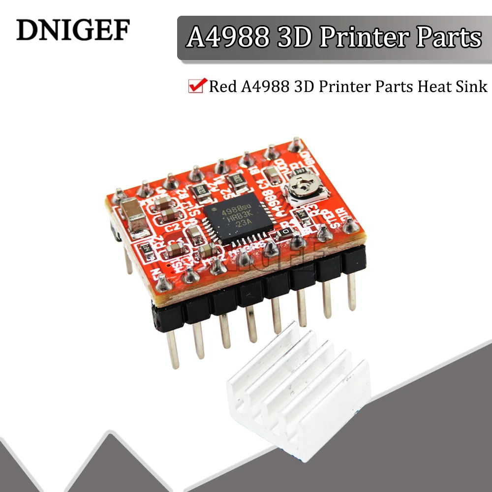 Детали 3D-принтера DNIGEF A4988 Драйвер Шагового двигателя С радиатором Для платы BTT SKR 2 Octopus V1.1 GTR и V1.0 RAMPS 1.4 MKS