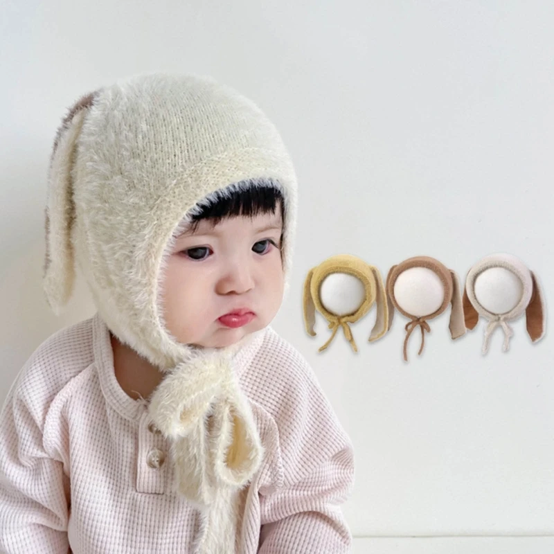Детская зимняя шапка Теплая шапочка с заячьими ушками Дизайнерская шапочка для малышей Легкая кепка Идеально подходит для активного отдыха Подарок