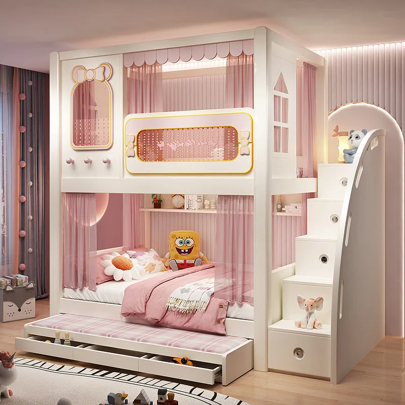 Детская мебель верхняя и нижняя двухъярусная, двухэтажная, высокая и низкая, кровать в домике на дереве, кровать матери, поднимающаяся и опускающаяся, замок принцессы, высокий g