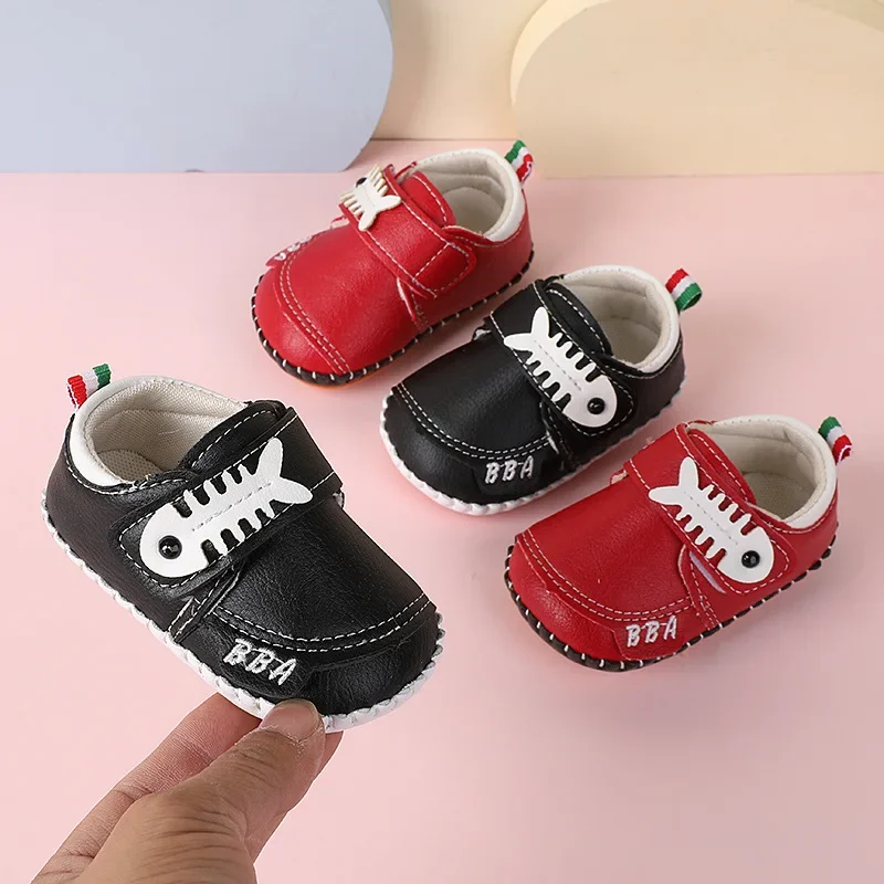Детская Обувь для прогулок для Мальчиков и Девочек в возрасте 0-1 года, Весенне-Осенняя Кожаная Обувь на Мягкой Подошве, Обувь для малышей