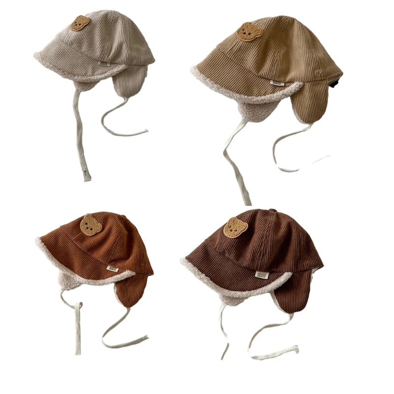 Детская шапочка для мальчика и девочки, утолщенная шляпа для новорожденных, Винтажная вельветовая кепка