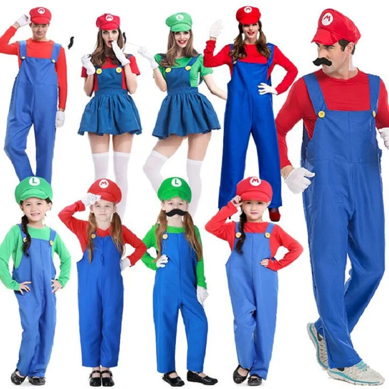 Детские костюмы Mari Bros, Супер Братья Мари Луиджи, забавный костюм для косплея, милая детская маскарадная одежда для вечеринки на Хэллоуин