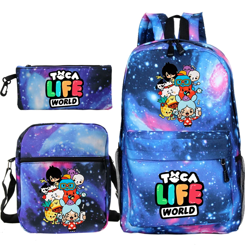 Детский рюкзак Toca Life World, сумки через плечо, сумка-карандаш, 3 шт./компл., Детский школьный рюкзак для мальчиков и девочек, мультяшный рюкзак, дорожные сумки, подарки