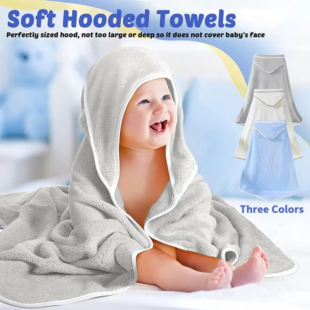Детское Банное полотенце из кораллового флиса, Удобные Мягкие Впитывающие Воду Детские Одеяла, Подгузник, полотенце с капюшоном для Младенцев