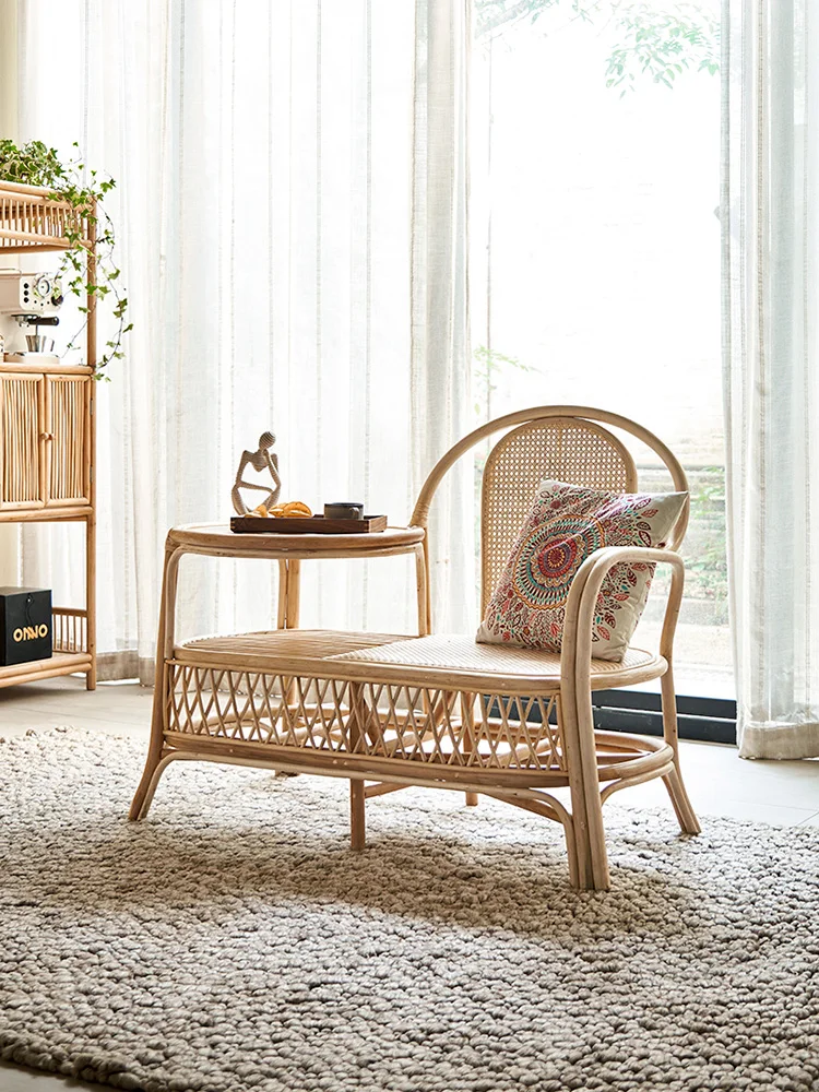 Диван из натурального ротанга Северной Европы, домашняя чайная комната, кресло для творчества, балкон, ротанговый стул, ретро-стул