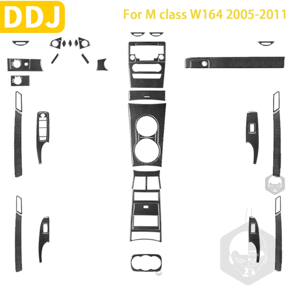 Для Benz M Class W164 2004-2011 Аксессуары из углеродного волокна для салона автомобиля Панель воздуховыпуска двери Наклейка на костюм