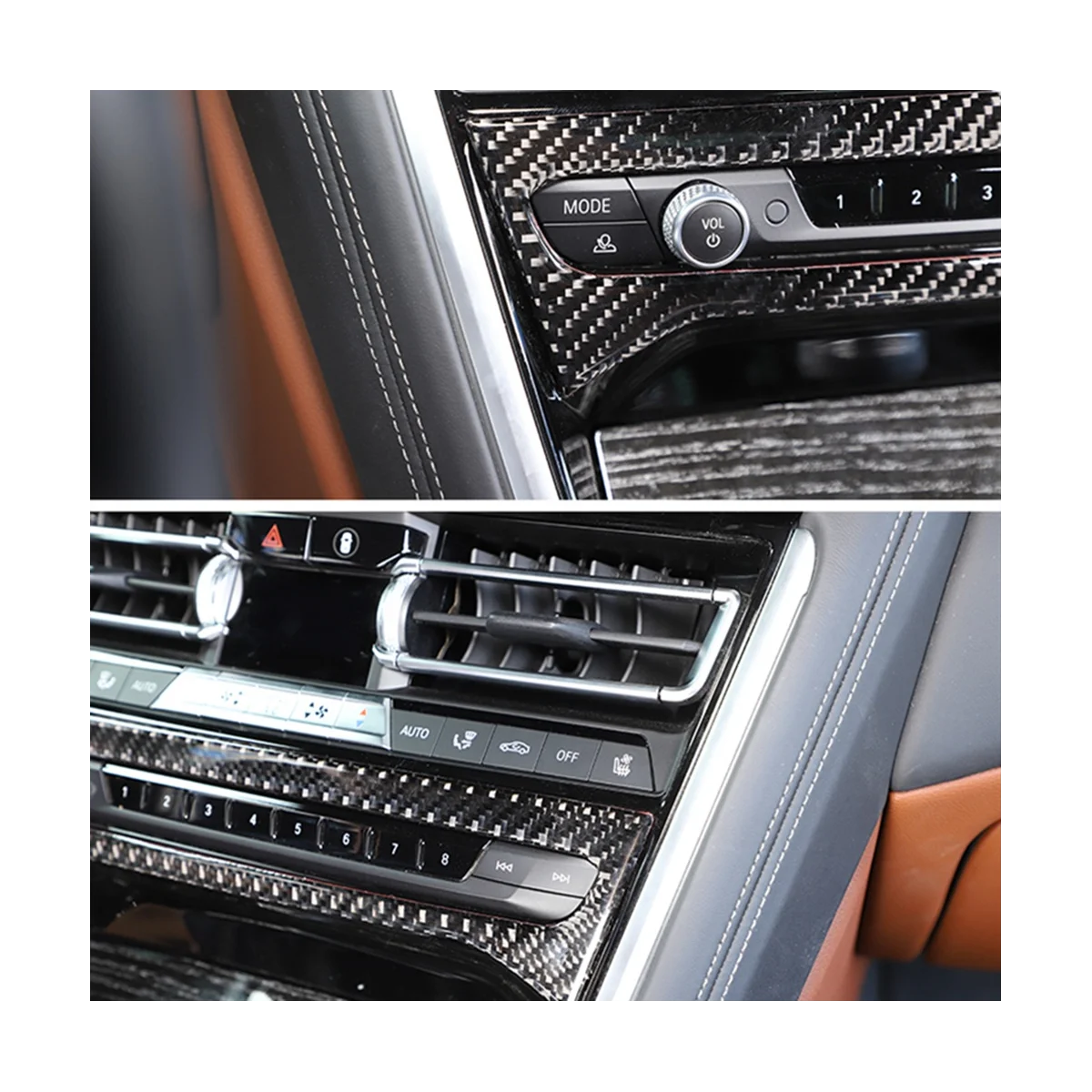 Для BMW 8 Серии G14 G15 G16 2019-2022 Carbon Fiber Car Central Control CD Panel Рамка Крышка Отделка Наклейка Аксессуары