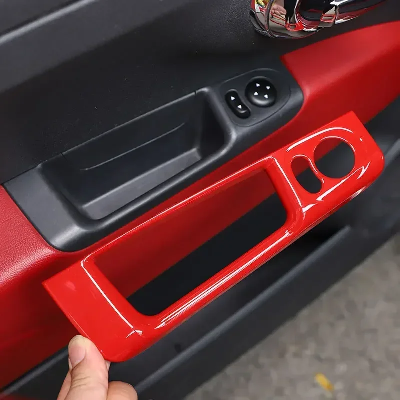 Для Fiat 500 2023 ABS углеродное волокно/красный автомобильный переключатель регулировки зеркала заднего вида Коробка для хранения рамка Крышка отделка наклейка аксессуары