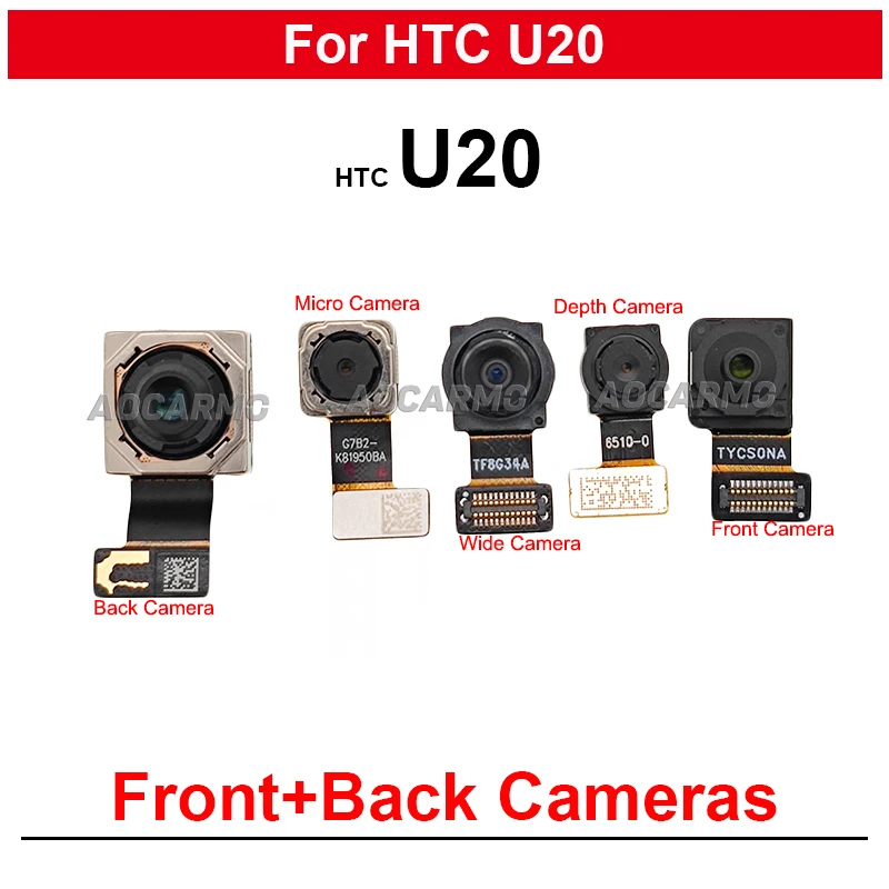 Для HTC U11 U12 + U20 передняя панель + задняя камера + модуль широкоугольной и микрокамеры Гибкие запасные части