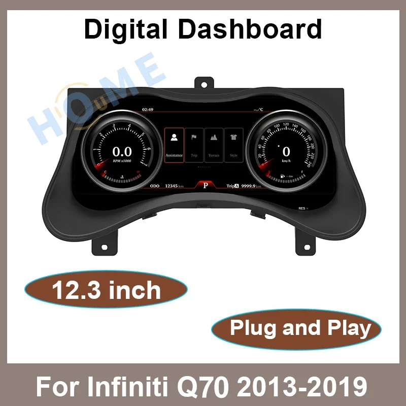 Для Infiniti Q70 2013-2019 Автомобильная ЖК-Приборная панель 12,3-дюймовая Автоматическая Приборная Панель Модифицирована И Модернизирована Многофункциональным Кластером