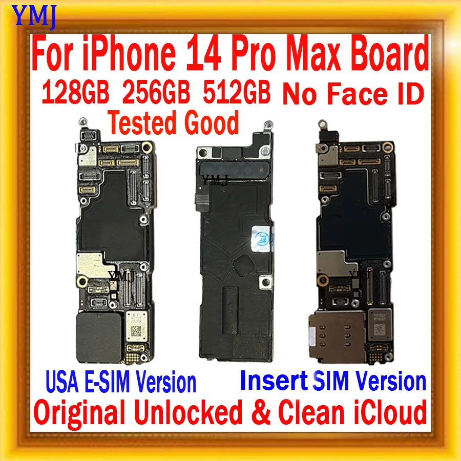 Для iPhone 14 Pro Max Материнская плата С/Без Face ID Материнская плата Original Unlock No ID Account Логическая плата 128G/256G С системой IOS