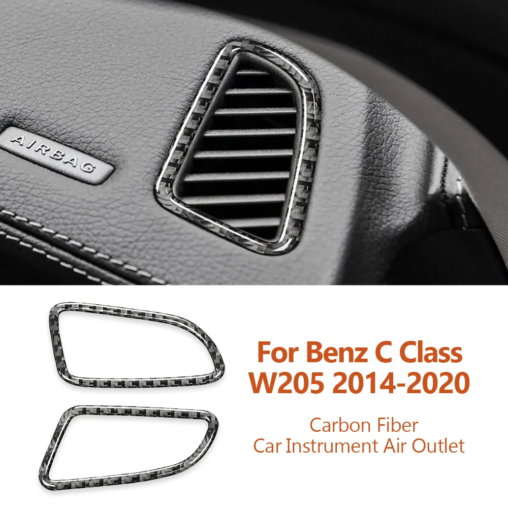 Для Mercedes Benz C Class W205 2014-2020, Карбоновая приборная панель автомобиля, Воздуховыпуск, Декоративные наклейки, Аксессуары для интерьера