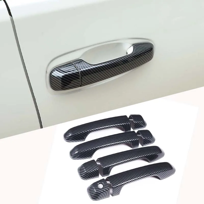 Для Toyota Land Cruiser Prado FJ150 150 2010-2019 ABS Углеродное волокно, матово-черные автомобильные дверные ручки, аксессуары для укладки крышки