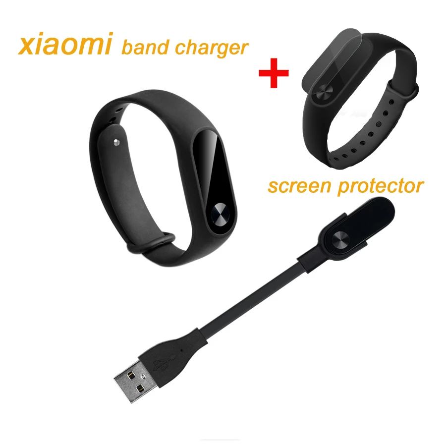 Для Xiaomi Mi Band 2 Сменный кабель USB-зарядного устройства + Защитная пленка для экрана, аксессуары для браслетов Mi Band 2