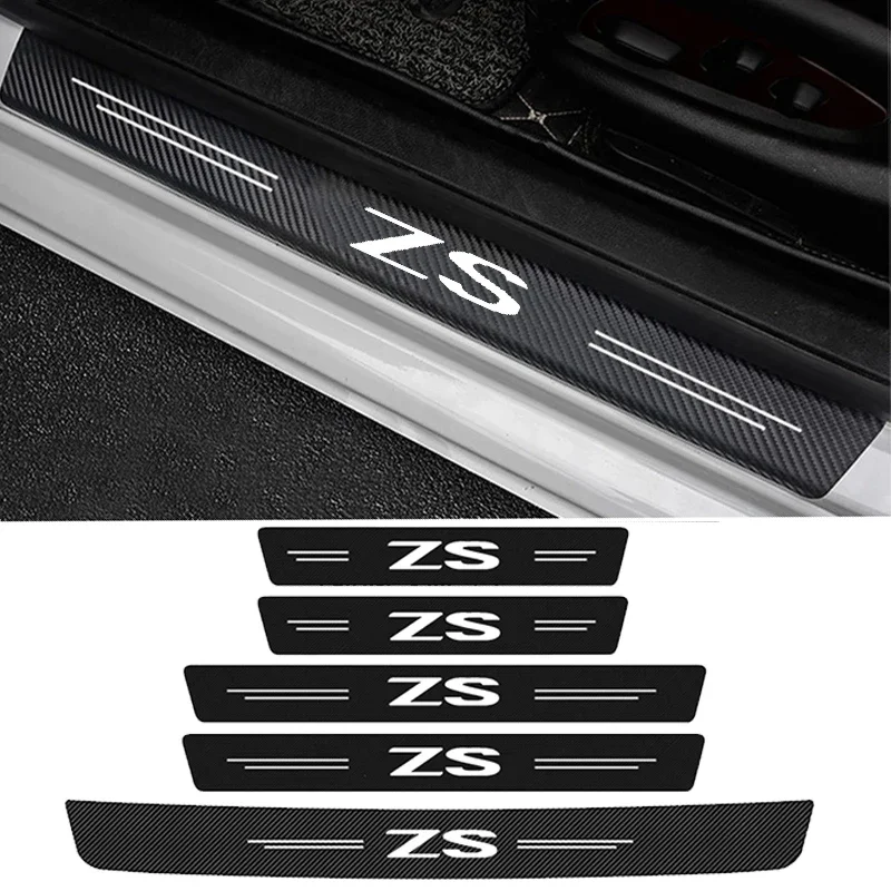 для гаражей Morris MG ZS с логотипом HS, защитная накладка на порог автомобиля, полосы заднего бампера багажника, наклейка на порог, чехлы против царапин