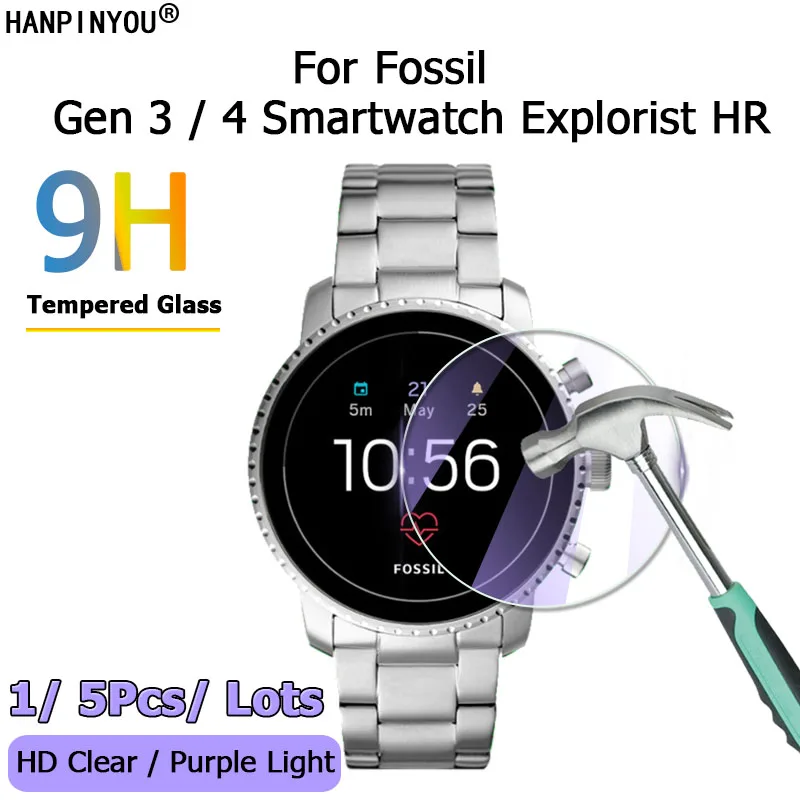 Для смарт-часов Fossil Gen 3 4 Q Explorist HR с прозрачным /антипиреновым светом 2.5 D, защитная пленка из закаленного стекла, защитная пленка для экрана