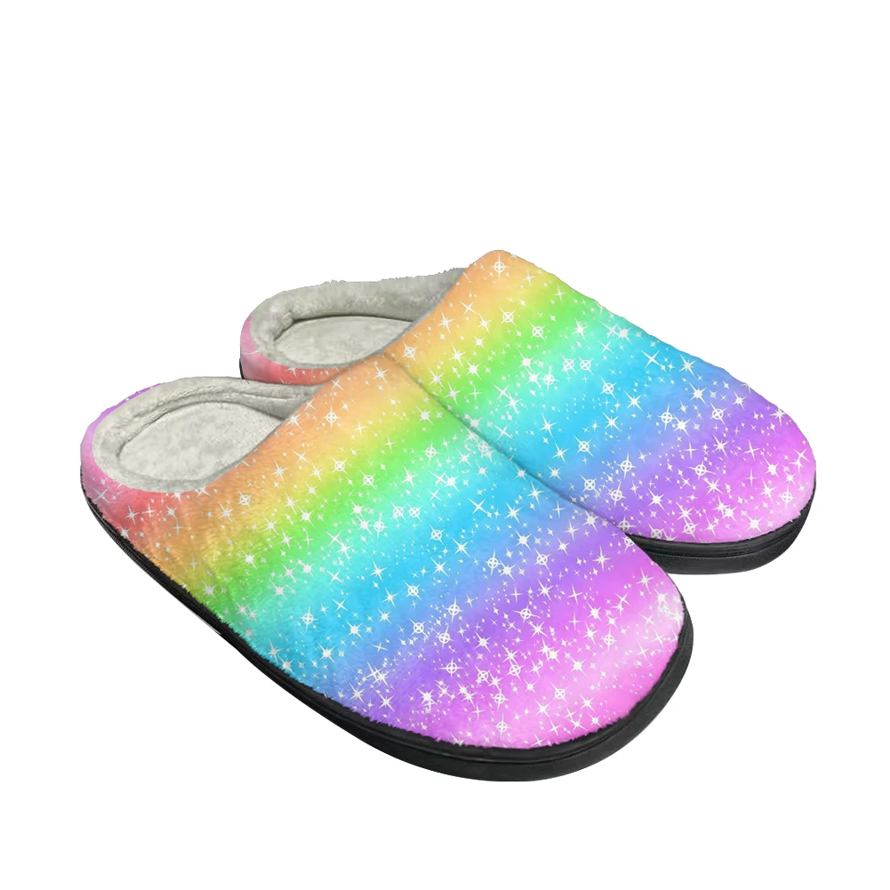Домашние хлопчатобумажные тапочки Rainbow Prid, изготовленные на заказ, Мужские и женские Новейшие сандалии, Плюшевые Домашние теплые туфли для спальни, Термальные тапочки
