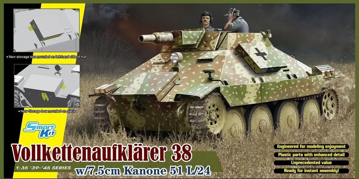 ДРАКОН 1/35 6815 ВТ.II German Vollkettenaufklarer 38 w/7.5cm Kanone 51 L/24