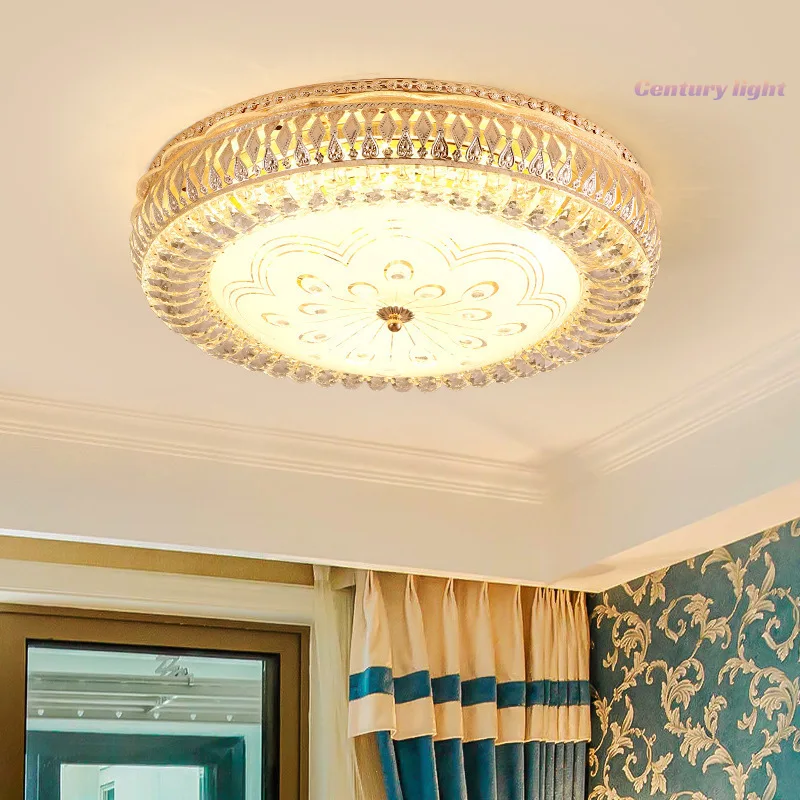 Европейский потолочный светильник, Хрустальный потолочный светильник, освещение гостиной в спальне, Простая лампа для столовой, Красивый балкон, коридор