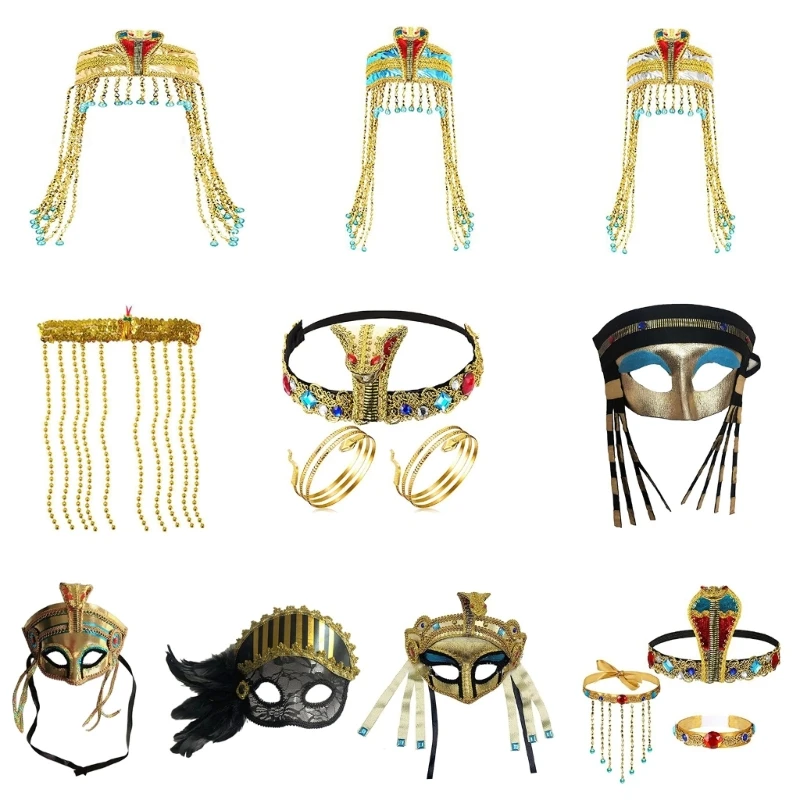 Египетский обруч для волос в виде змеи, повязка на голову для косплея, винтажный реквизит для вечеринки, прямая доставка